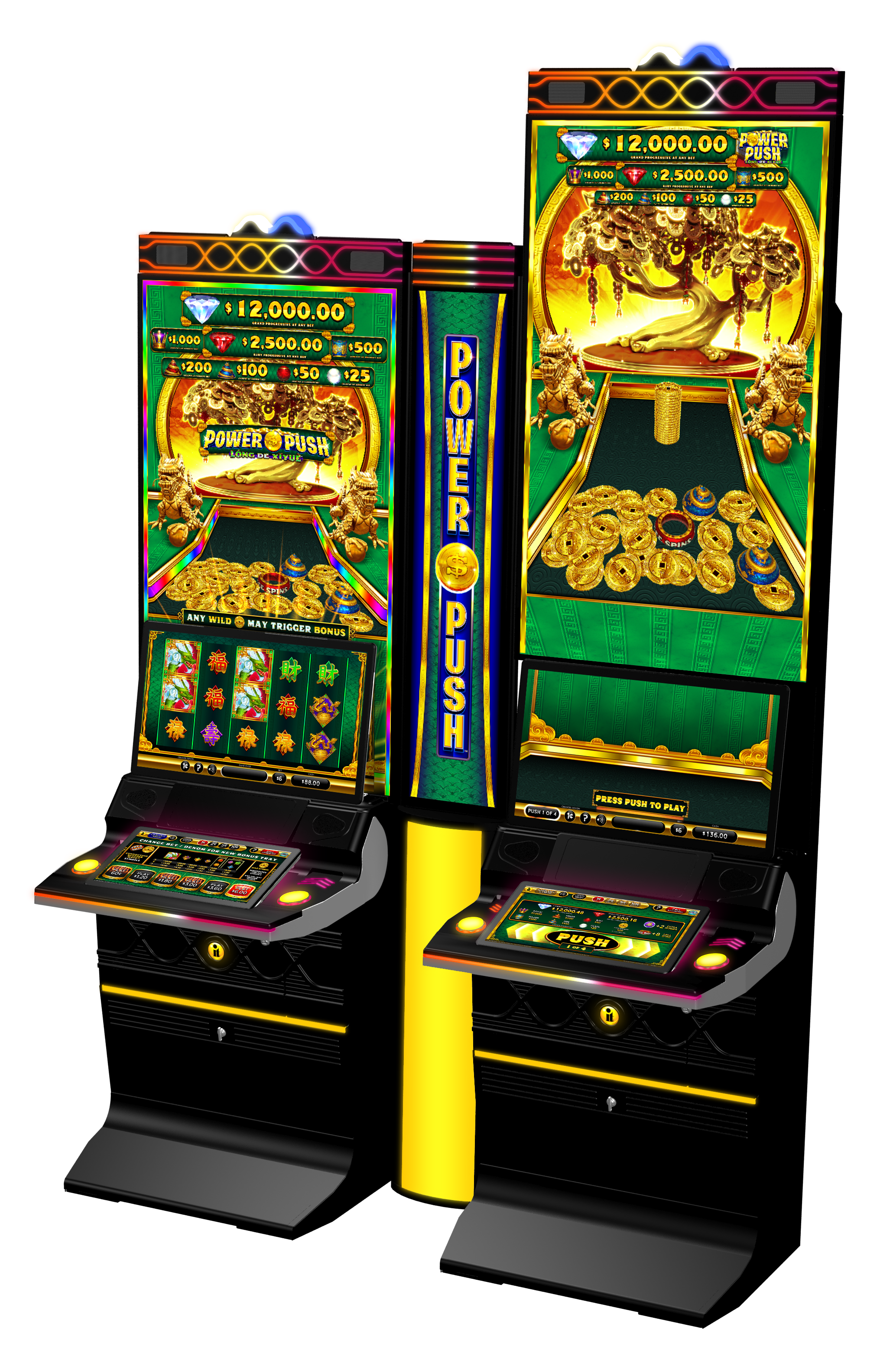 Power Push Long de Xiyue slot machine cabinet by Incredible Technologies