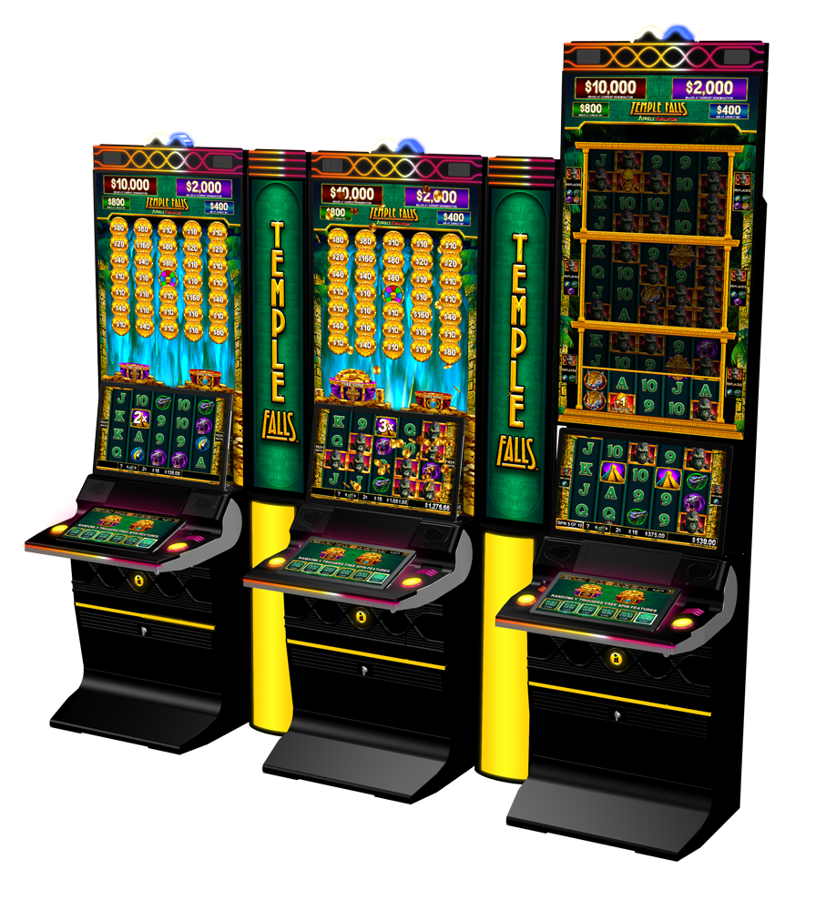Temple Falls Jungle Adventure slot machine cabinet by Incredible Technologies