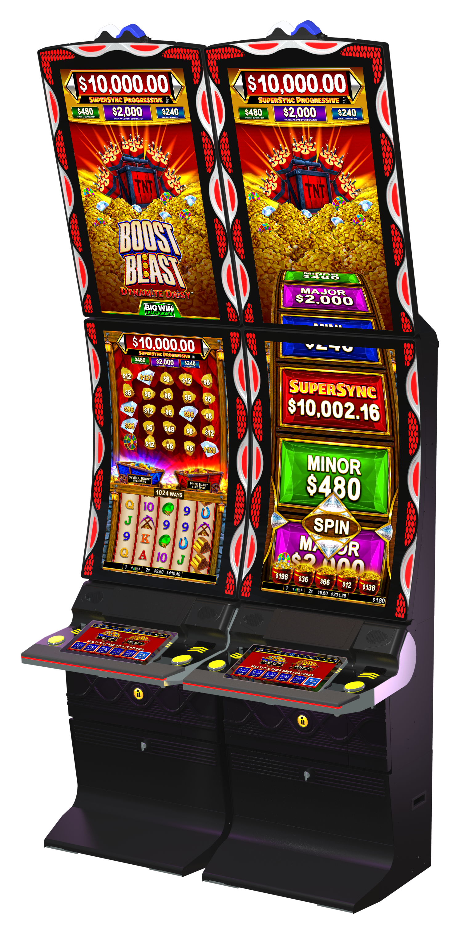 Boost Blast Dynamite Daisy slot machine cabinet by Incredible Technologies