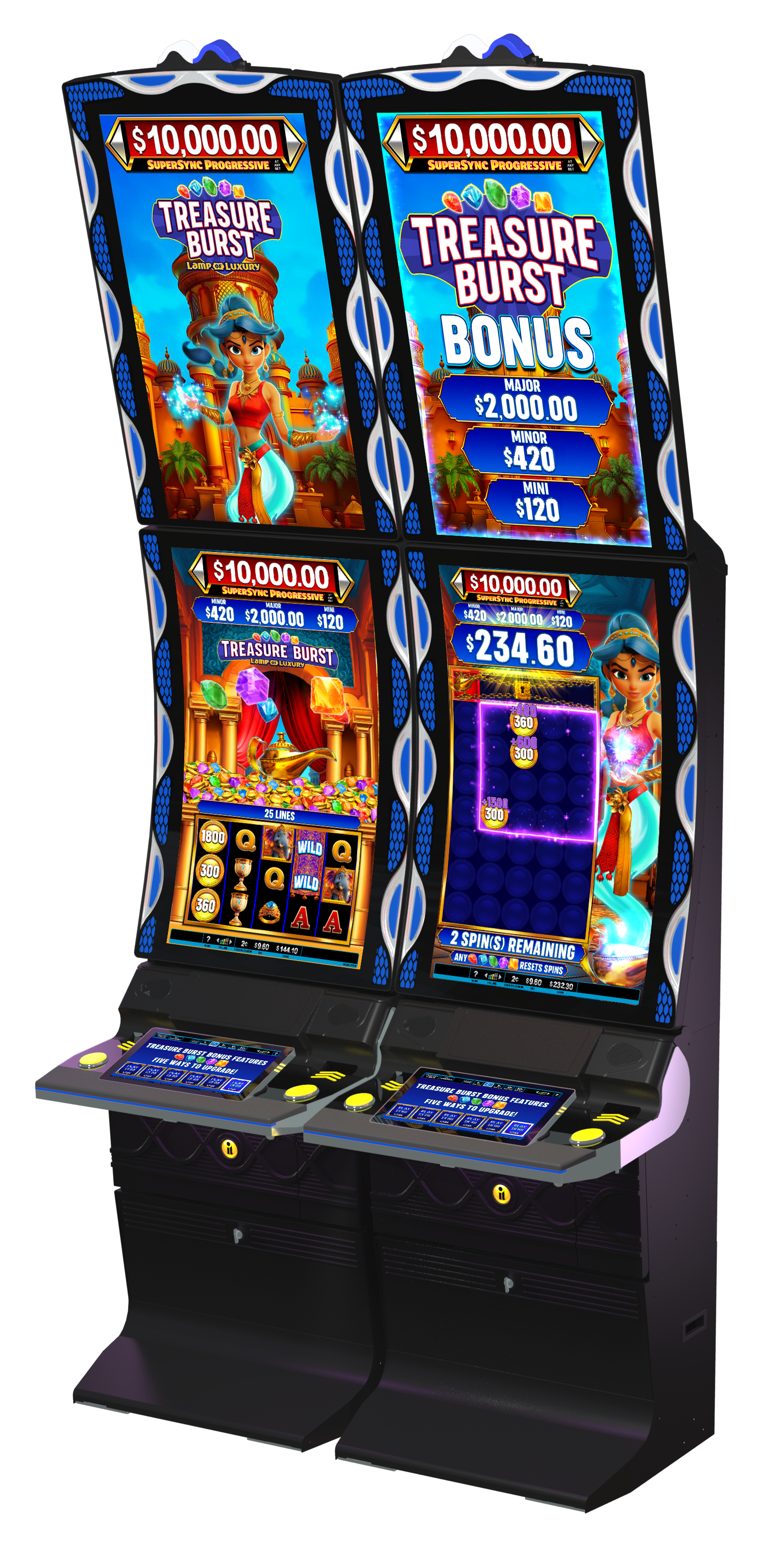 Treasure Burst Lamp of Luxury slot machine cabinet by Incredible Technologies