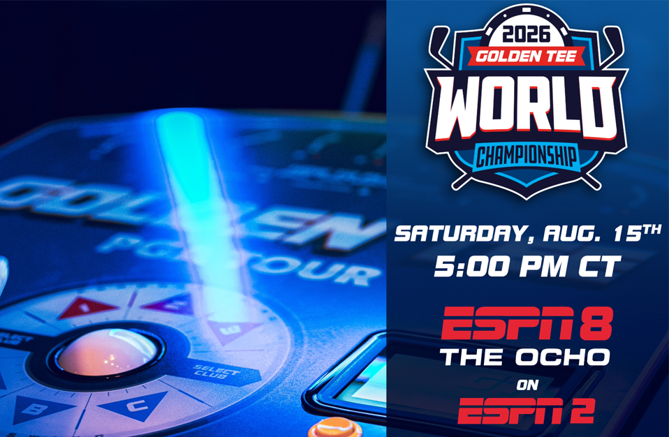 <h1>Golden Tee On ESPN's The Ocho</h1><p>This weekend at 5PM CT on ESPN2, watch the Golden Tee World Championship!</p> Marquee 0